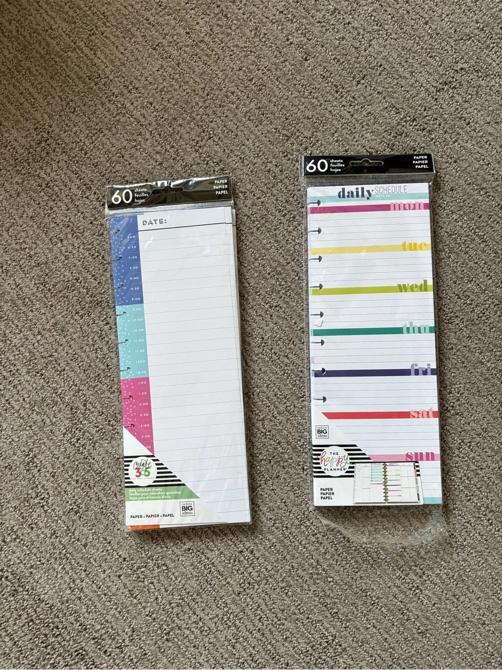 The Happy Planner Daily Schedule Notepad fillers Multi Color